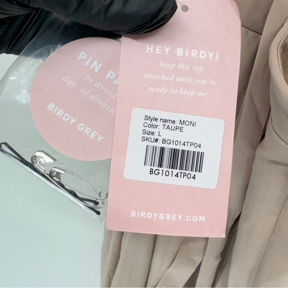 Birdy Grey Moni Women Maxi Dress Taupe Neutral Medium Convertible Bridesmaids - Picture 4 of 10